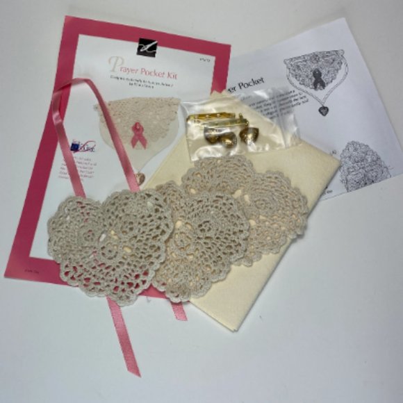 Prayer Pocket 3 Kits Nancy's Notions 'Sew For The Cure' Lace Charms 4" x 3.35" - Picture 2 of 5